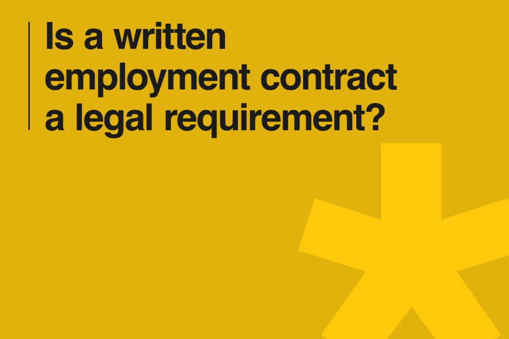 Is a written employment contract a legal requirement?